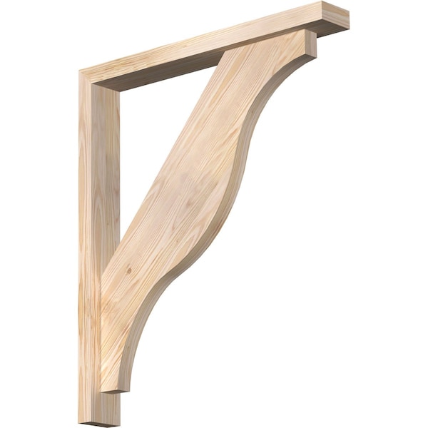 Ekena Millwork Funston Block Smooth Bracket w/ Offset Brace, Douglas Fir, 3 1/2"W x 26"D x 30"H BKT0402X26X30FST05SDF - main